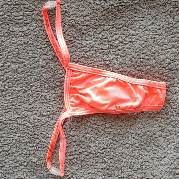 Orange thong, one size, clear clasps on side - Picture 1 of 3